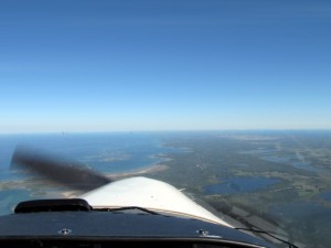 Flying up the Bruce Peninsula.